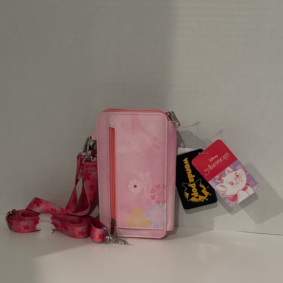 Disney Pink Marie Crossbody Phone Pouch with Floral Strap